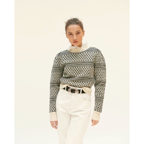 Isabel Marant Sweaters - NWT Isabel Marant Etoile Newton Wool Knit Crewneck Sweater Black Cream Small